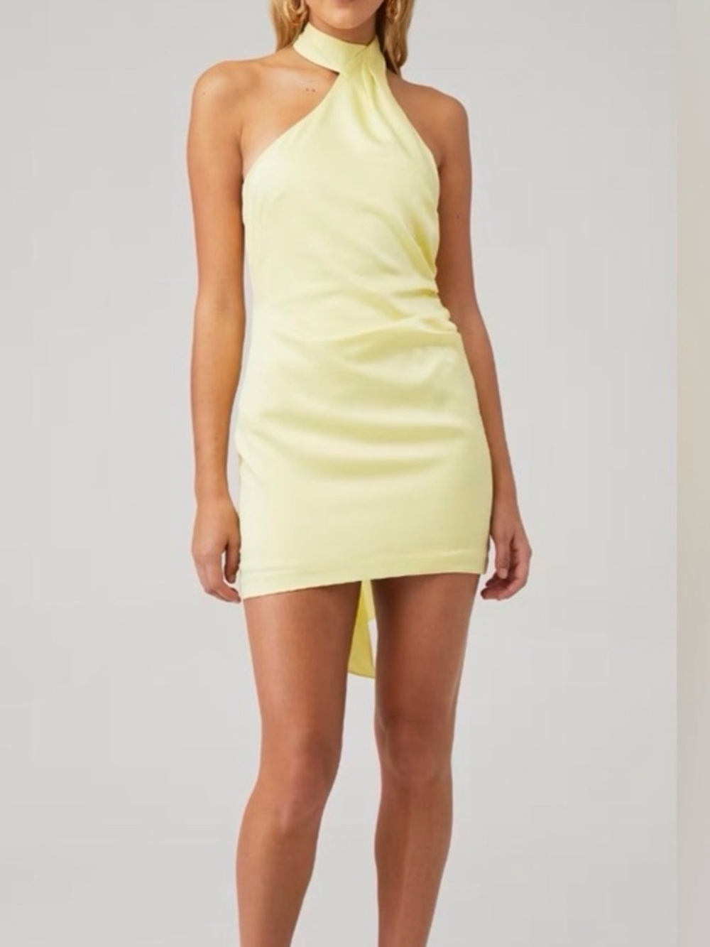 Nookie ENTICE MINI Halter Neck Dress Lemon XS